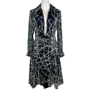 MARIO BIRSATO Vintage Sheer Organza Silk Printed Jacket Women's 42 US Size 6